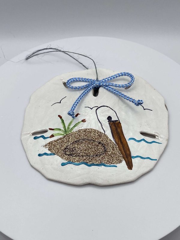 Pelican sand dollar ornament