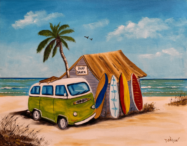 Surf Shack With Hippy VW Van