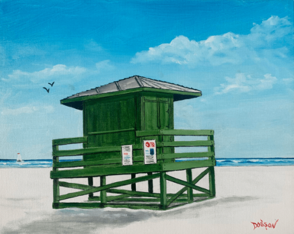 Green Lifeguard Stand - Siesta Key