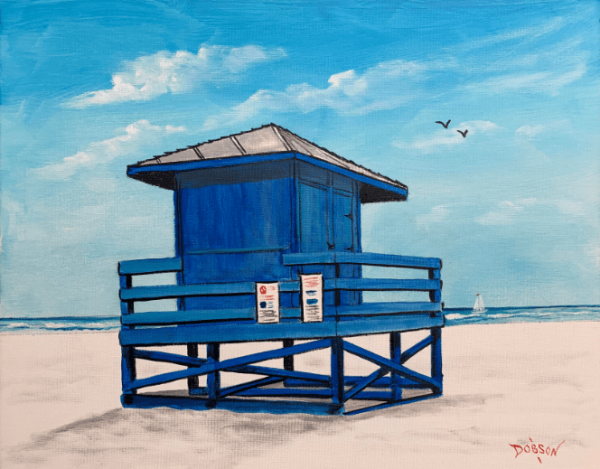 Blue Lifeguard Stand - Siesta Key