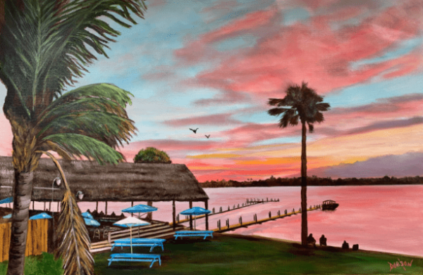 Evie’s Spanish Point Tiki Bar At Sunset