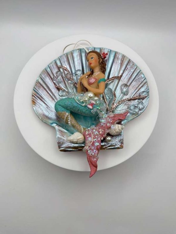 Beautiful mermaid on scallop Ornament - Image 2