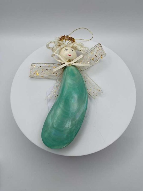 Green Shell Angel Ornament - Image 2