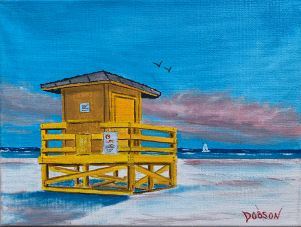 Yellow Lifeguard Stand On Siesta Key