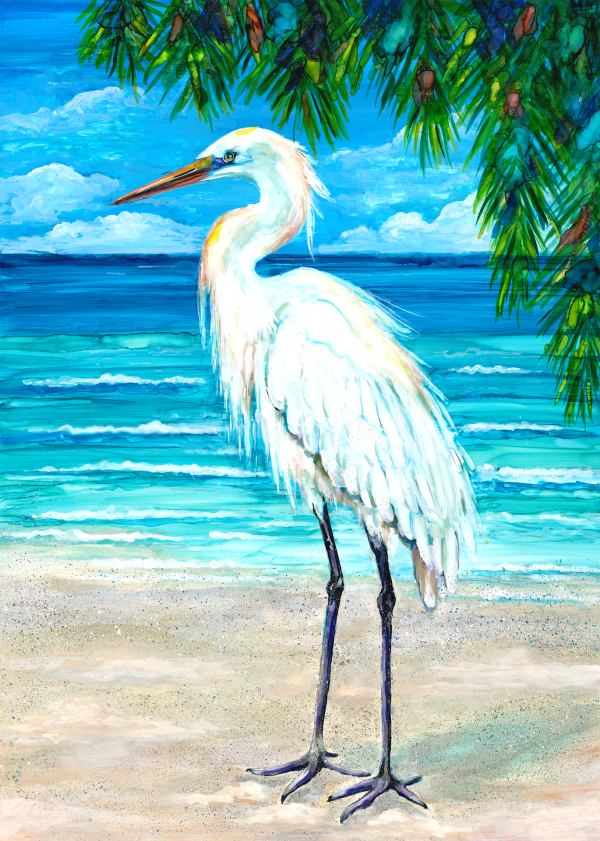 BEACH BREAK (Florida Great Egret)