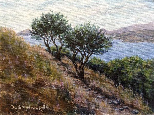 Greek Landscape, Acrylic on panel, 6x8