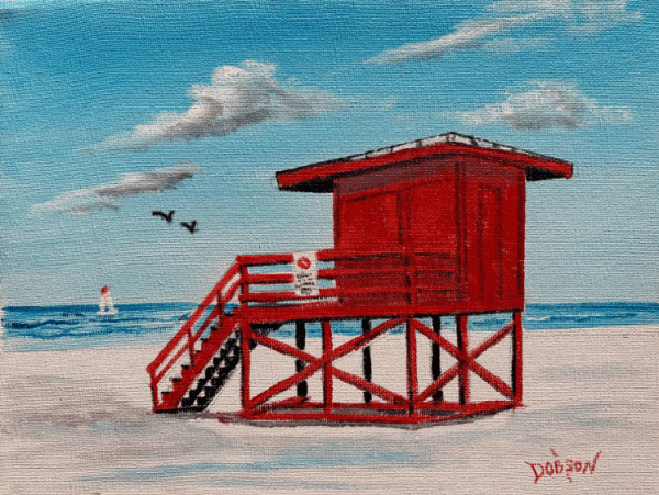 Red Lifeguard Stand - Siesta Key