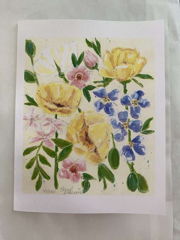 Note Card - Single - Full Page Flowers