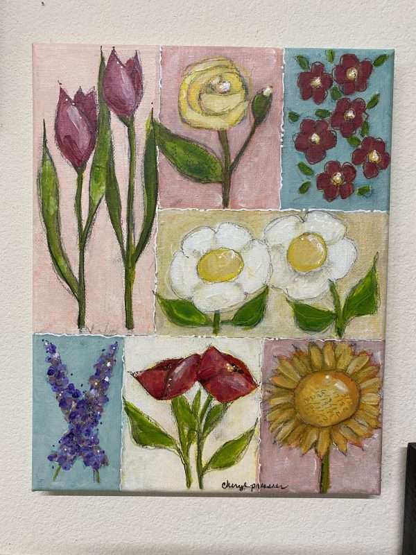 Patchwork Flowers - 8 x 10