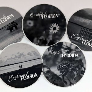 "Shop in Key West" | Beautiful Florida Photography Sticker | Key West, Florida | Black & White Analog Photography