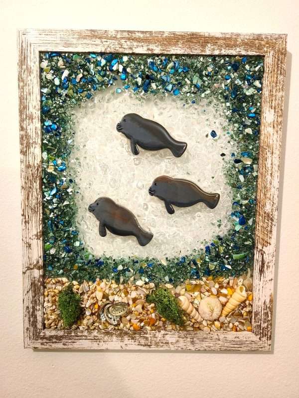 Resin Coastal Art - Manatees