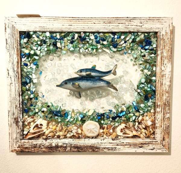 Resin Coastal Art - Dolphins