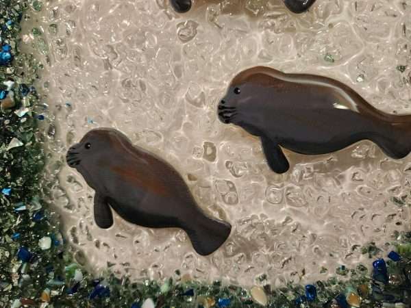 Resin Coastal Art - Manatees - Image 4