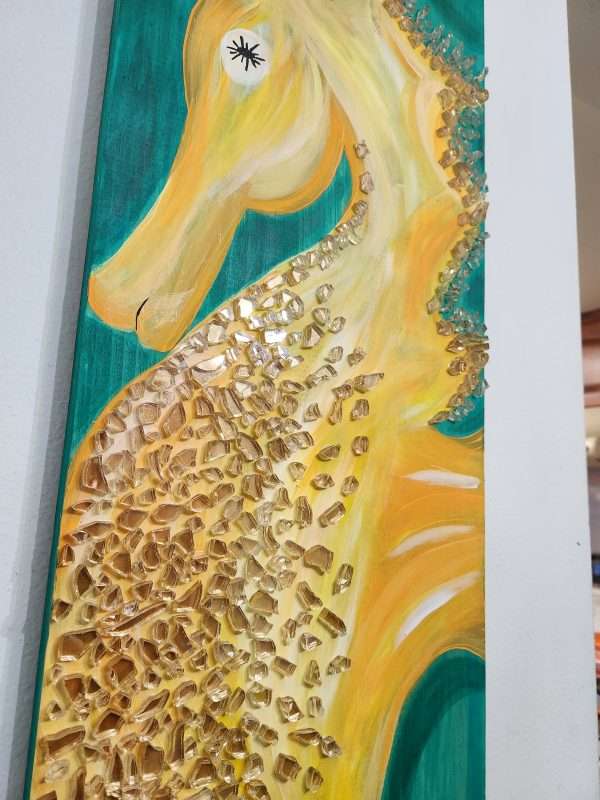 "Sunny Times" seahorse on 4 foot wood - Image 3