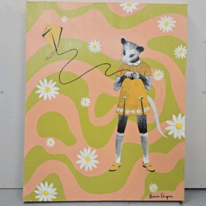 Groovy Possum Mixed Media Painting by Gianna Pergamo