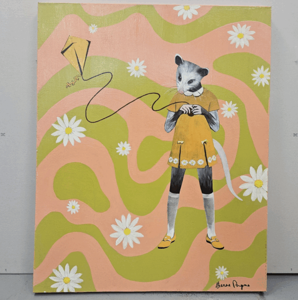 Groovy Possum Mixed Media Painting by Gianna Pergamo