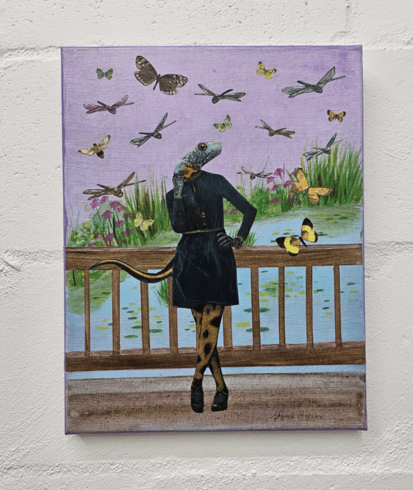 Newt Mixed Media Painting by Gianna Pergamo