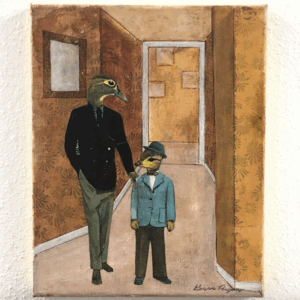 Office Ducks Mixed Media Painting by Gianna Pergamo
