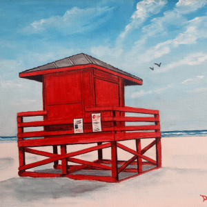 Red Lifeguard Stand - Siesta Key