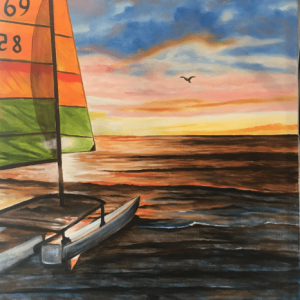 My Catamaran On Siesta Key Beach At Sunset