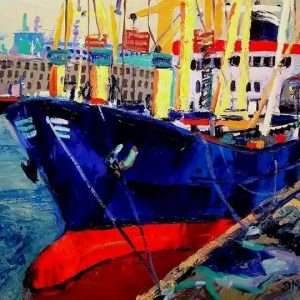 MT FREIGHTER. 24x30" acrylic/canvas