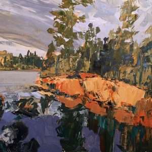 "FRENCH RIVER". 24x30" acrylic/canvas