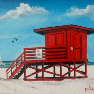 Red Lifeguard Stand - Siesta Key