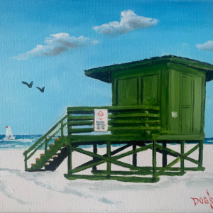 Green Lifeguard Stand - Siesta Key