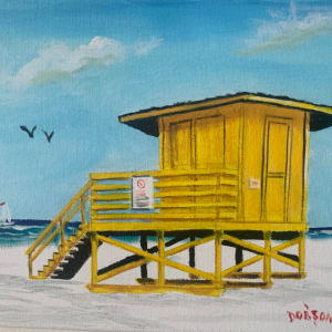 Yellow Lifeguard Stand - Siesta Key Florida