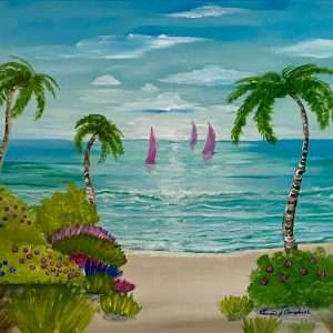 Pink Sails in Paradise 18”x24”