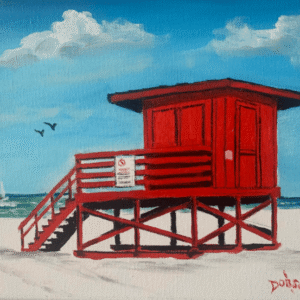 Red Lifeguard Stand - Siesta Key