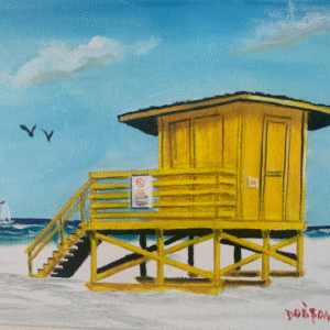 Yellow Lifeguard Stand - Siesta Key Florida