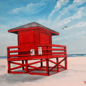 Red Lifeguard Stand - Siesta Key