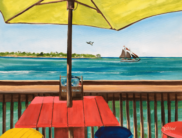 Sitting At Sunset Pier Tiki Bar Key West