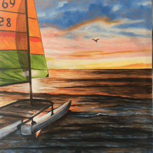 My Catamaran On Siesta Key Beach At Sunset