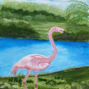 Pink Flamngo 9"x12"