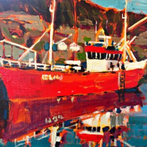 "NORWAY SHIP". 22X28". Acrylic/canvas