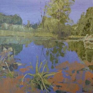 "CALM LAKE". 24x30" acrylic/canvas