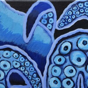 Octopus Blues Acrylic Painting on Canvas Original