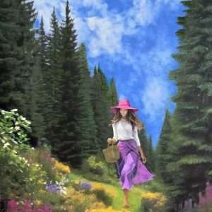 Elle aime cueillir des fleurs sauvages. 