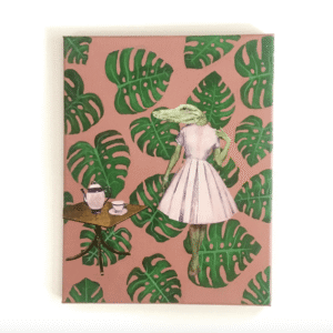 Alligator with Tea Mixed Media Painting