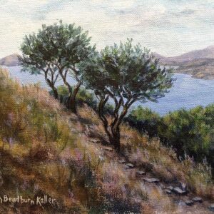 Greek Landscape, Acrylic on panel, 6x8