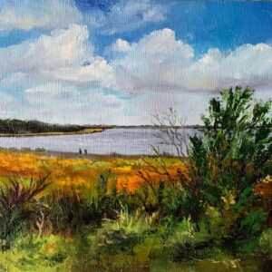 Myakka Last Flowering Tickseed Blooms - 7x12, Acrylics on panel