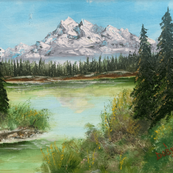 Art - #10113- California Snow Capped Mountains - 16x20