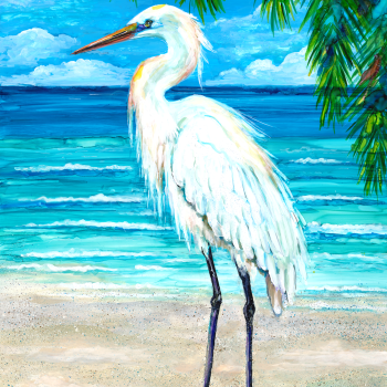 BEACH BREAK (Florida Great Egret)